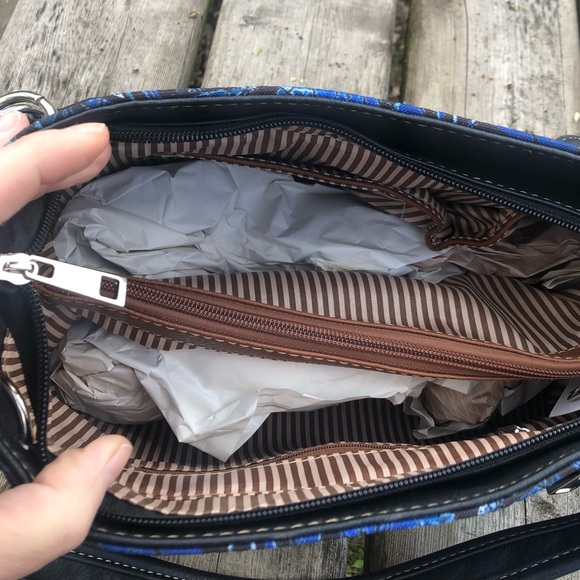 Western Style Blue and Black Shoulder Bag - Picture 6 of 11